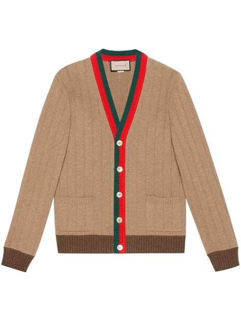 gucci brown cardigans|gucci web cardigan.